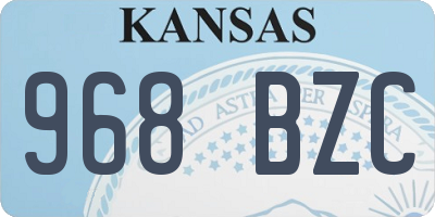 KS license plate 968BZC