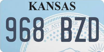 KS license plate 968BZD