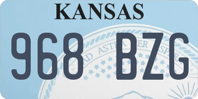 KS license plate 968BZG