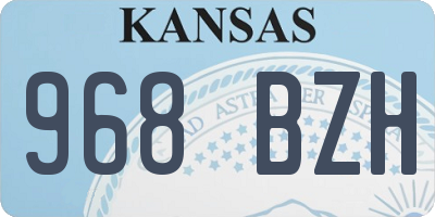 KS license plate 968BZH