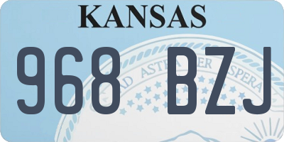 KS license plate 968BZJ