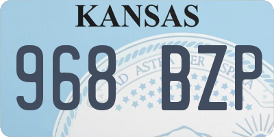 KS license plate 968BZP