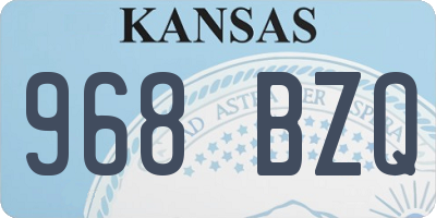 KS license plate 968BZQ
