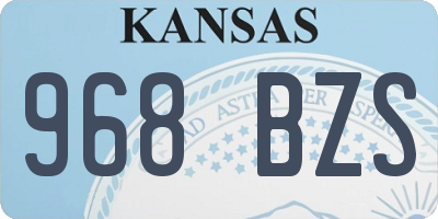 KS license plate 968BZS