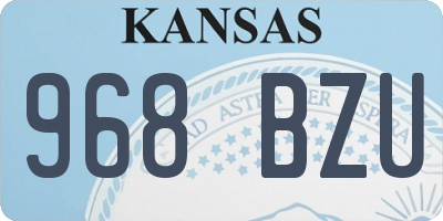 KS license plate 968BZU