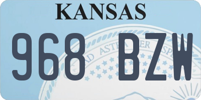 KS license plate 968BZW