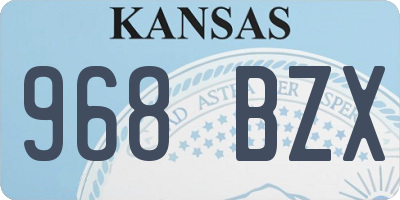 KS license plate 968BZX