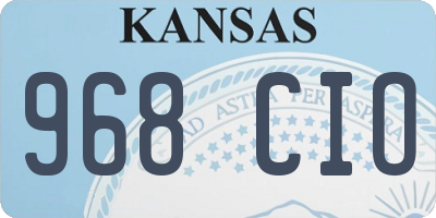 KS license plate 968CIO