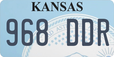 KS license plate 968DDR