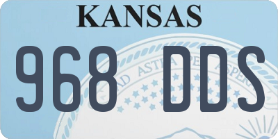 KS license plate 968DDS