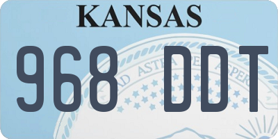 KS license plate 968DDT