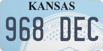 KS license plate 968DEC