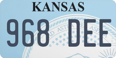 KS license plate 968DEE