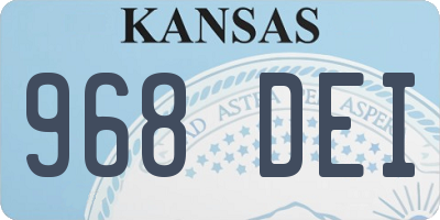 KS license plate 968DEI