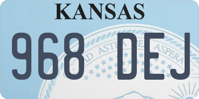 KS license plate 968DEJ