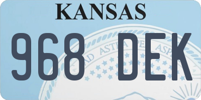 KS license plate 968DEK
