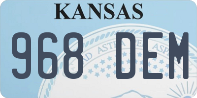 KS license plate 968DEM
