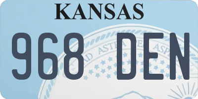 KS license plate 968DEN