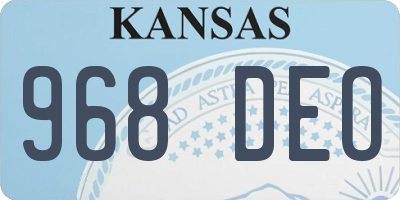 KS license plate 968DEO