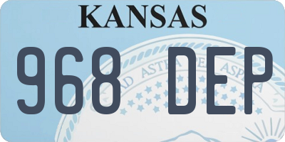 KS license plate 968DEP