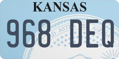 KS license plate 968DEQ