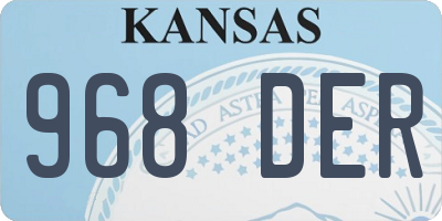 KS license plate 968DER