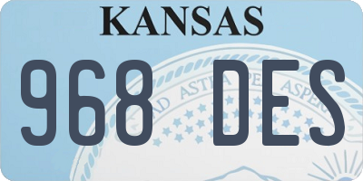 KS license plate 968DES