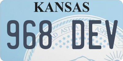 KS license plate 968DEV