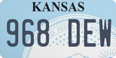 KS license plate 968DEW