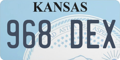 KS license plate 968DEX