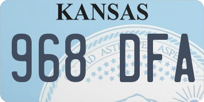 KS license plate 968DFA