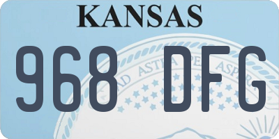 KS license plate 968DFG