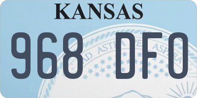 KS license plate 968DFO