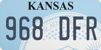 KS license plate 968DFR