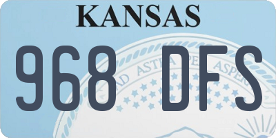 KS license plate 968DFS