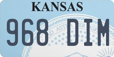 KS license plate 968DIM
