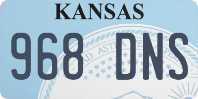 KS license plate 968DNS