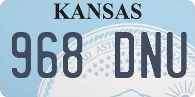 KS license plate 968DNU
