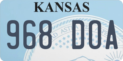 KS license plate 968DOA