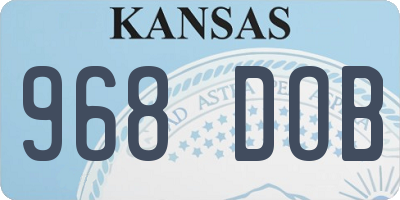 KS license plate 968DOB