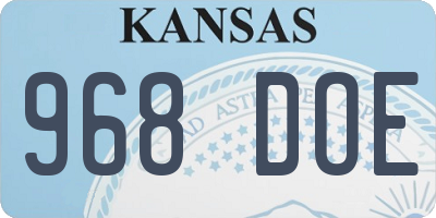 KS license plate 968DOE