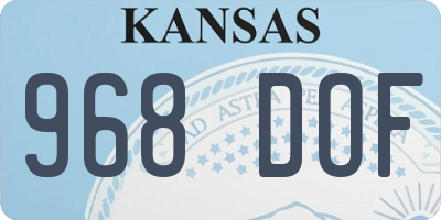 KS license plate 968DOF