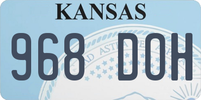 KS license plate 968DOH