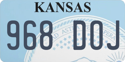 KS license plate 968DOJ