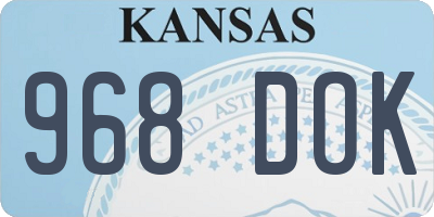 KS license plate 968DOK
