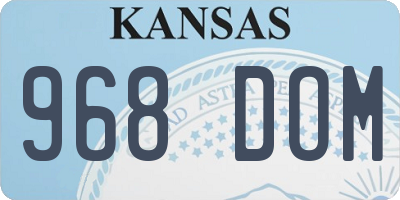 KS license plate 968DOM