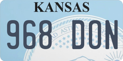 KS license plate 968DON
