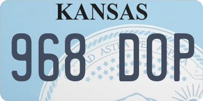 KS license plate 968DOP