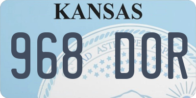 KS license plate 968DOR