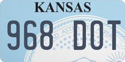 KS license plate 968DOT